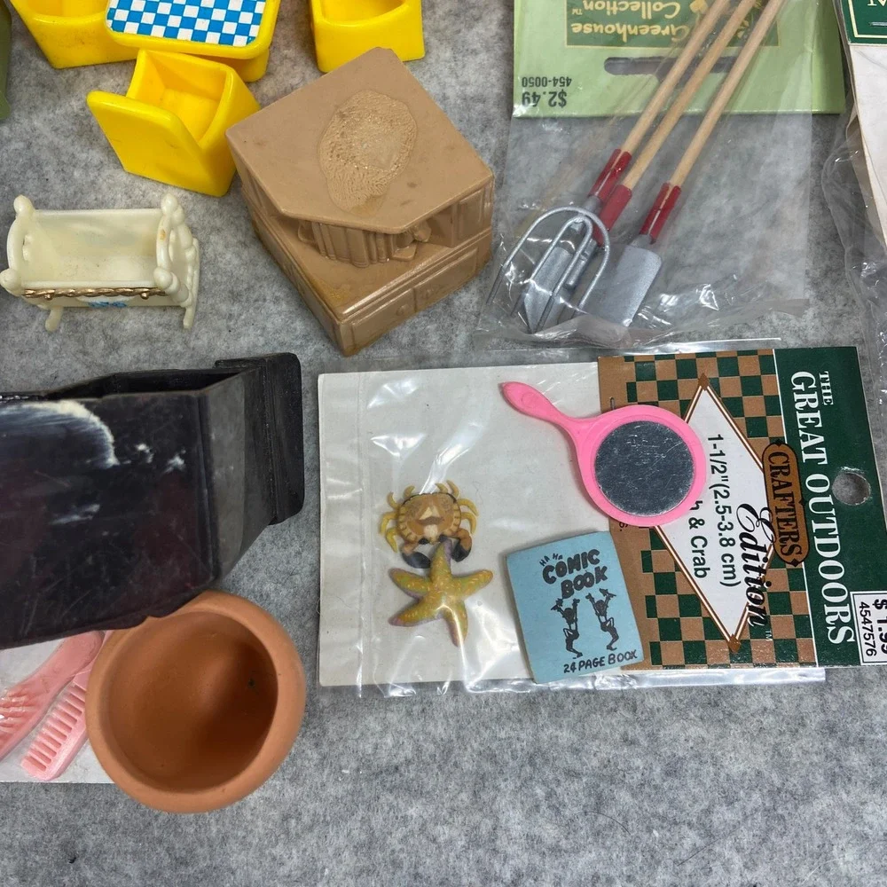 VTG Lot Dollhouse Furniture Accessories‎ Renwal BEST Tootsietoy Mattel Superior